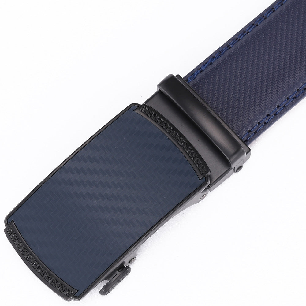 Rhinobelt Automatische Riem – Echt Leer – Zonder Gaatjes - Blauw