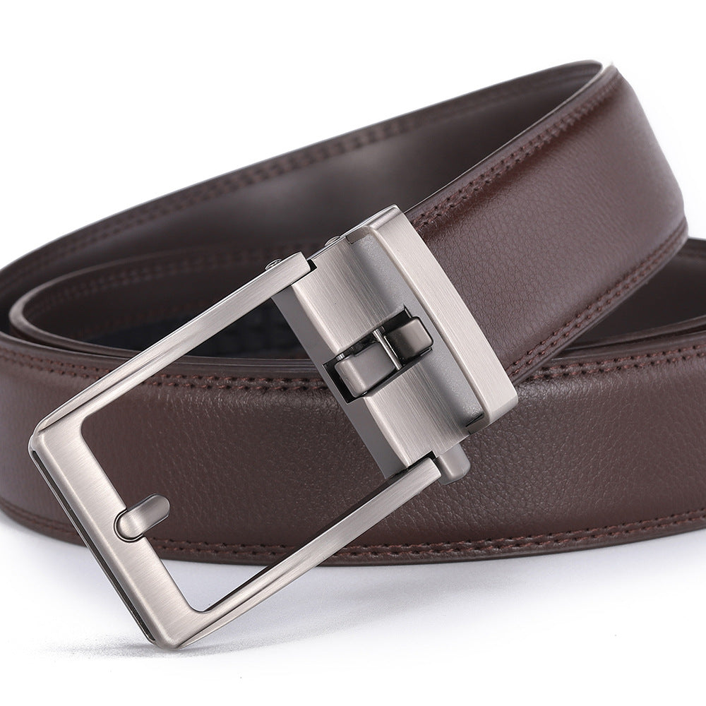 Rhinobelt Automatische Riem – Echt Leer – Zonder Gaatjes - Bruin