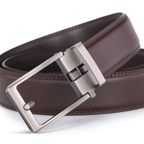 Rhinobelt Automatische Riem – Echt Leer – Zonder Gaatjes - Bruin