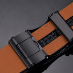 Rhinobelt Automatische Riem – Echt Leer – Zonder Gaatjes - Bruin