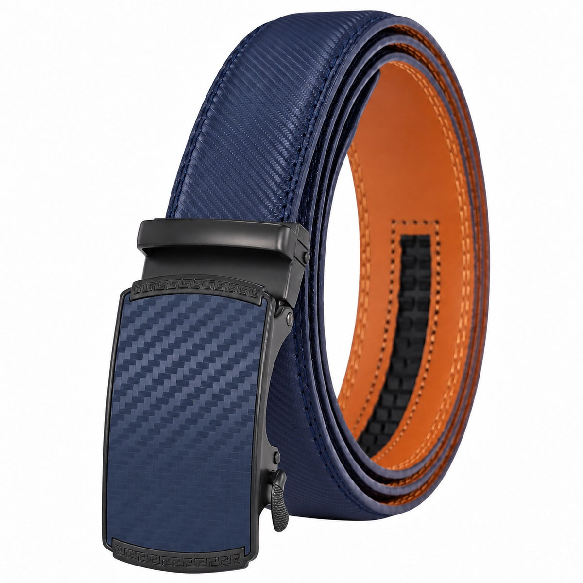 Rhinobelt Automatische Riem – Echt Leer – Zonder Gaatjes - Blauw