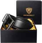 Rhinobelt Automatische Riem – Echt Leer – Zonder Gaatjes - Zwart