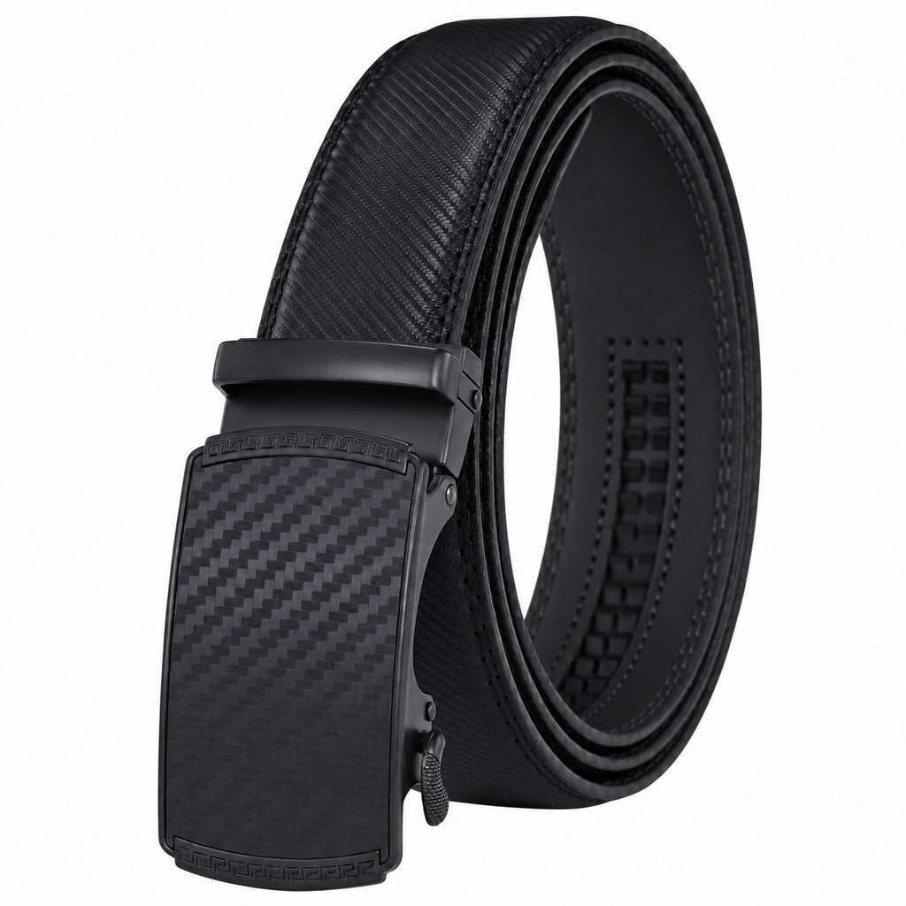 Rhinobelt Automatic Belt – Genuine Leather – Without Holes – Carbon – Black