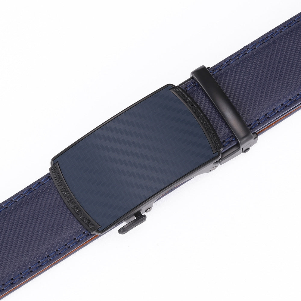 Rhinobelt Automatische Riem – Echt Leer – Zonder Gaatjes - Blauw