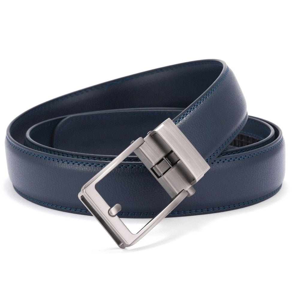 Rhinobelt Automatische Riem – Echt Leer – Zonder Gaatjes - Blauw