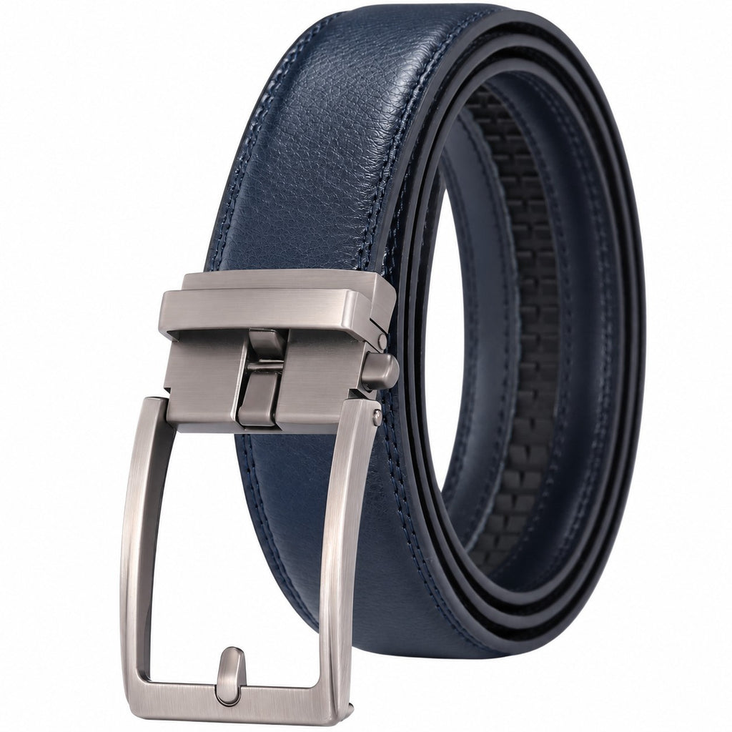 Rhinobelt Automatische Riem – Echt Leer – Zonder Gaatjes - Blauw