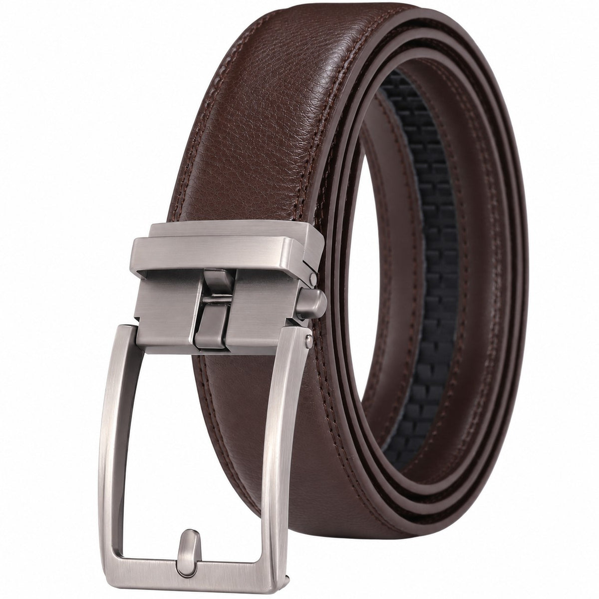 Rhinobelt Automatische Riem – Echt Leer – Zonder Gaatjes - Bruin